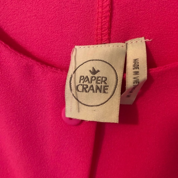 Anthropologie PAPER CRANE Neon Pink Top - Picture 5 of 7